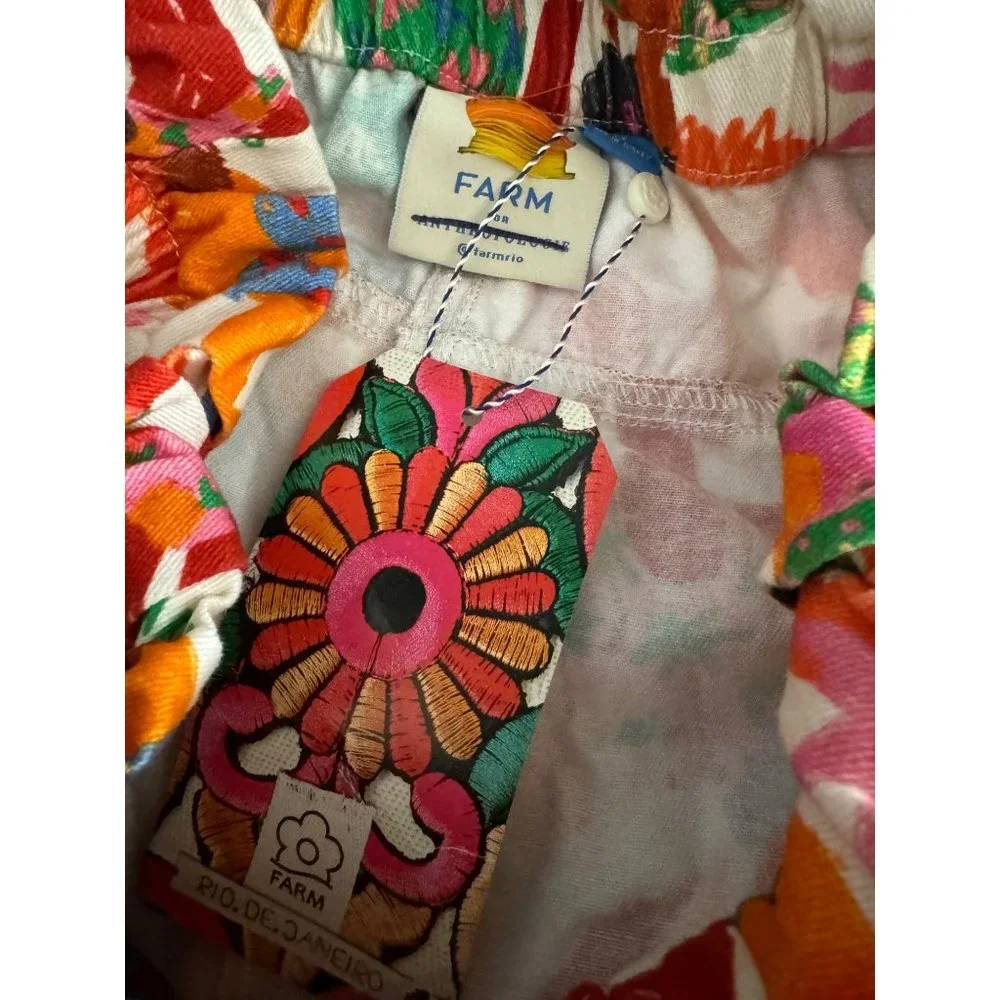 Anthropologie Farm Rio NWT Bikini Lady Shorts Paperbag Tropical Size M NWT - Picture 8 of 8